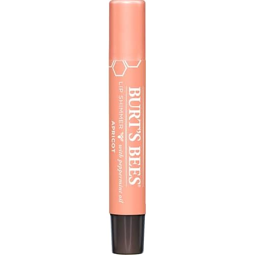 Burt's Bees Lip Balm, Moisturizing Lip Shimmer for Women, for All Day Hydration, with Vitamin E & Coconut Oil, 100% Natural, Apricot, 0.09 Ounce