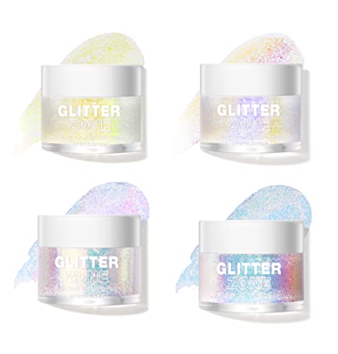 Holographic Body Glitter Gel - 4pc Festival Makeup Set