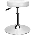 QiCheng&LYS Adjustable Height Sit Stand Round Office Stool Chair for Office Home Kitchen Wheelless Beauty Slip Stool (White)