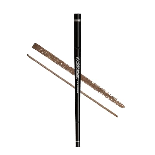Wunderbrow Dual Precision Brow Liner, Eyebrow Liner Pencil With Angled Tip and Ultra Fine Tip Dual Precision Brow Liner Eye Brow Make Up, Color Black/Brown