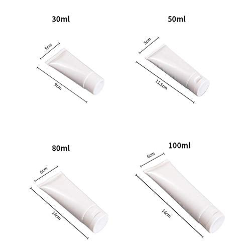 20Pcs 100ml 3.4oz Empty Plastic Squeeze Tubes Refillable Travel Bottles with Flip Cap for Lotion Shampoo Cosmetics Toiletries Travel Size Containers Leak Proof