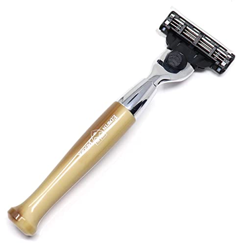 Edwin Jagger Diffusion Series Chrome Plated Handler for the Gillette Mach3 Razor (Tan)