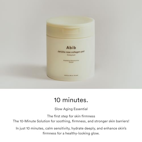 Abib Jericho Rose Collagen Pad Firming Touch 60pads 8.45 fl.oz. | Korean Anti-Aging Toner Pads for Face with Niacinamide, Collagen, Peptides, Cleansing, Disposable, Exfoliant, Skin Care