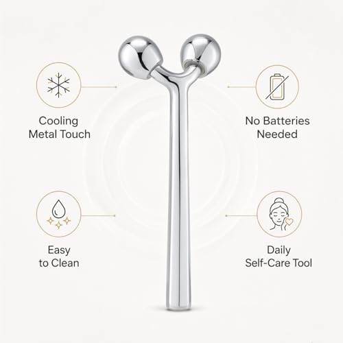 Tekson 3D Metal Facial Roller Massager | Face Lift & Anti-Aging