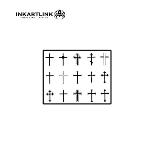INKARTLINK Semi Permanent Tattoo - Mini Cross Design, Waterproof