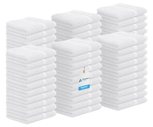 Avalon Towels 100% Cotton Washcloths, 12x12 inch, Pack of 60