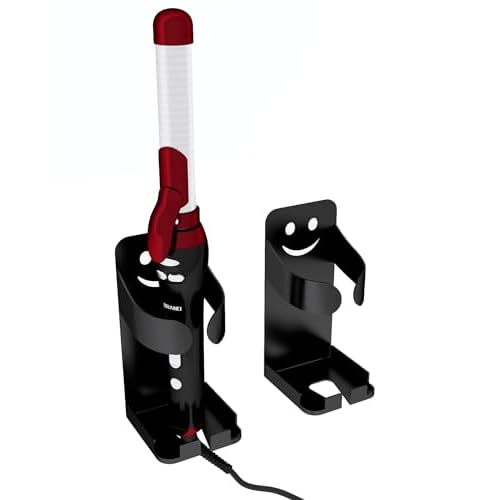 Slizy Wall-mounted hair tool organizer, styling iron holder, razor holder, 2 pieces per pack, black.