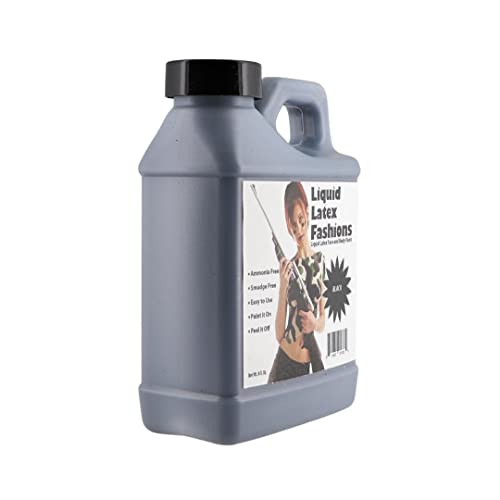 Black 8 Oz - Liquid Latex Body Paint, Ammonia Free No Odor, Easy On and Off, Cosplay Makeup, Creates Professional Monster, Zombie Arts