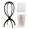 Portable Foldable Wig Stand 13.8 Inch with Dust Bag for Hair Styling