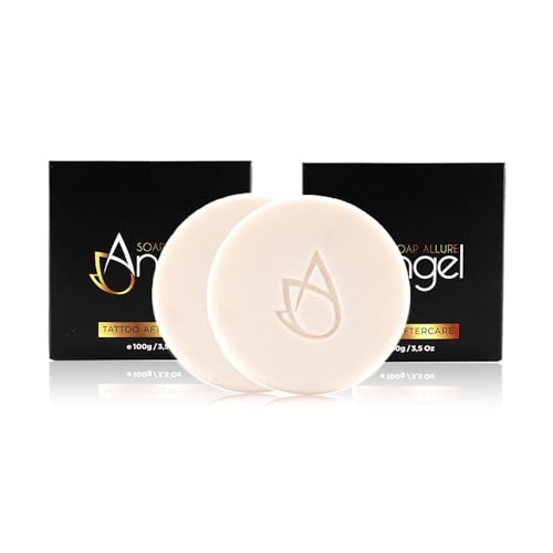 Tattoo Aftercare - Organic Cleansing Soap Bar - Vegan Soap Bar for Tattoos, Piercings, and PMU, Neutral Soap with Aloe, Dragons Blood and Centella Asiatica (Pack of 2)