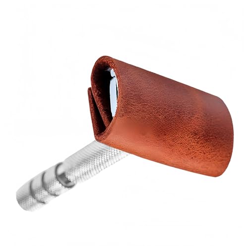 Genuine Leather Safety Razor Travel Case with Button Lock