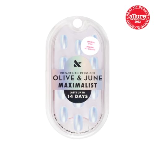 Olive & June Maximalist Sky Chrome Press-On Nails - Real-Looking, Salon-Quality Fake Nails