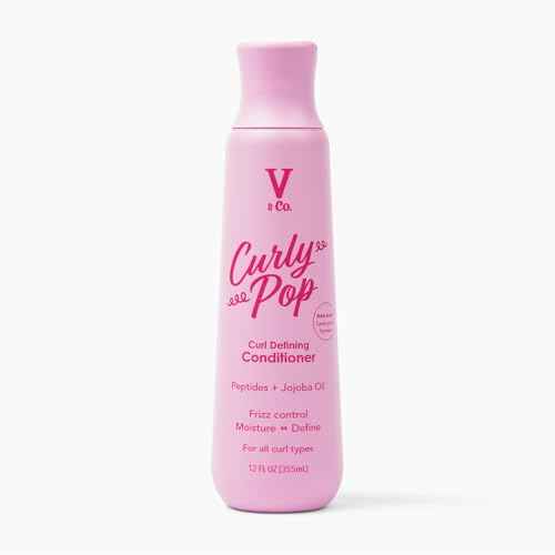 V&Co. Beauty Curly Pop Curl Defining Conditioner ? Sulfate Free & Paraben Free Hydrating Hair Care with Peptides, Amino Acids & Jojoba Oil for Moisture, Frizz Control & Curl Definition ? 12 fl oz