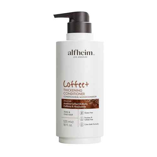 ALFHEIM Coffee+ Thickening Conditioner for Fine, Thin & Weak Hair with Caffeine, Biotin & Arabica Coffee Oil, Strengthening, Moisturizing & Volumizing Formula, Paraben-Free, Sulfate-Free,18 oz 535 ml