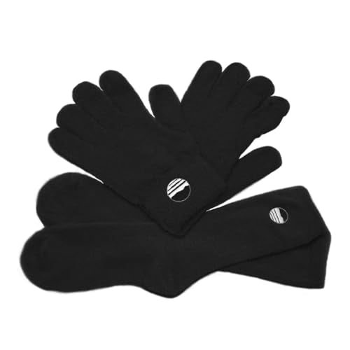 Black Fuzzy Socks and Gloves Set with Aloe & Vitamin E