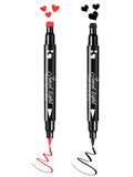 2 Pack Waterproof Liquid Eyeliner Stamps - Black & Red Heart