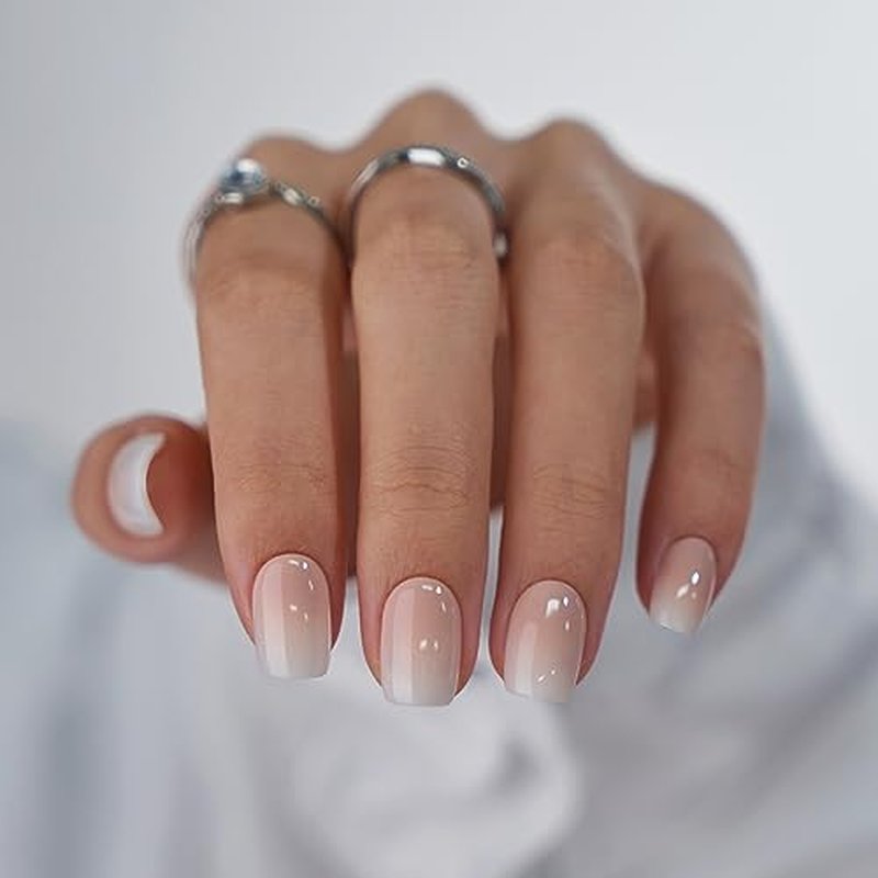 BTArtbox Square Ombre Soft Gel Press On Nails Kit - 32 Reusable Nails