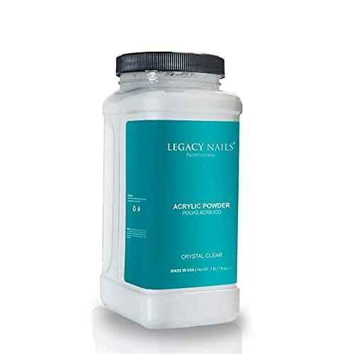 Legacy Nails Professional Crystal Clear Acrylic Powder, Net Wt. 1 lbs. / 16oz. - Mix With Glitter, Pigment and Create Custom Acrylic Nail Extension Colors