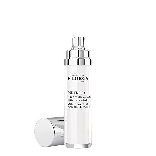 Filorga Age-Purify Double Correction Anti-Aging and Blemish Treatment Fluid, Reduces Pores, Dark Spots, Blackheads, and Skin Redness, 1.69 fl. oz.