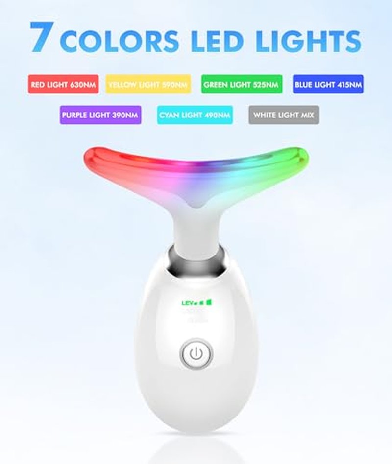 7-Color Red Light Therapy Facial Massager with Heat & Vibration