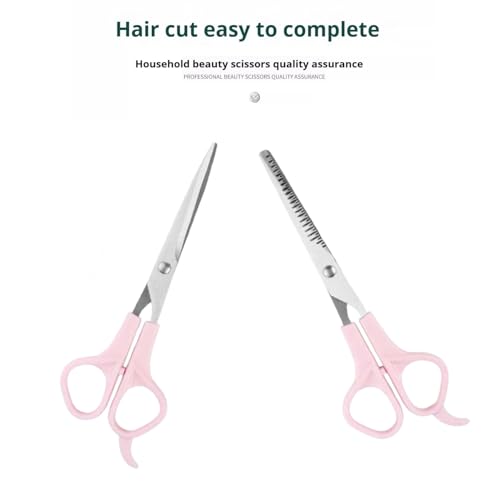 Pink Stainless Steel Hair Cutting Shears Set - 6.7 Inch Thinning Scissors & Comb