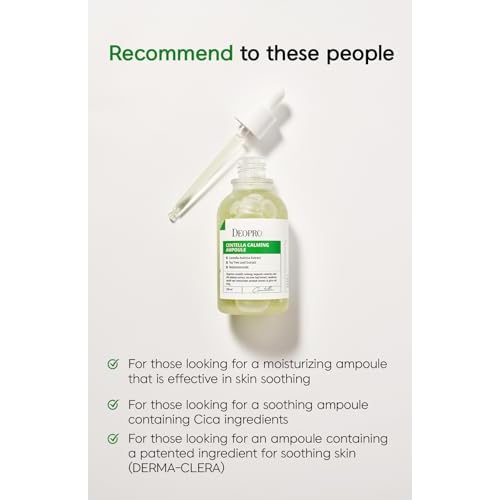 Deoproce Centella Calming Ampoule Serum for Sensitive Skin Soothes Acne Rosacea Oily & Asiatica Reducing redness Korean Skincare Facial Serum 3.4 Fl oz