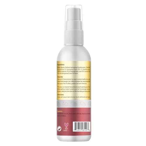 WOZUTUNT Heat Protectant Spray for Hair - Coconut- Thermal Protector Spray - Paraben & Dye Free Travel Size - 3.4fl oz