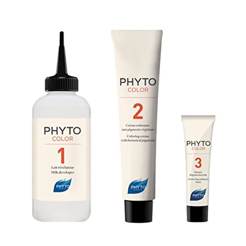 PHYTO Phytocolor Permanent Hair Color, 3 Dark Brown, with Botanical Pigments, 100% Grey Hair Coverage, Ammonia-free, PPD-free, Resorcin-free, 0.42 oz.