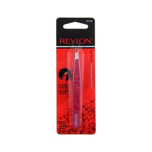 Revlon Eyebrow Hair Removal Tweezer, Designer Collection, High Precision Tweezers for Men, Women & Kids, Stainless Steel (Style/Color May Vary) (Pack of 1)