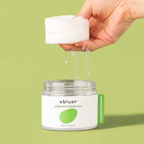 Avocado Mask Pad (80pads)- 6.87oz? Facial Mask Pads ? Avocado & Centella ? Deep Hydration & Soothing ? Moist & refreshing ? Hypoallergenic & Gentle Care for Sensitive skin ? Korean Skin Care?