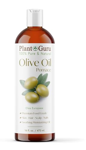 Olive Oil Pomace 16 fl. oz. 100% Pure Natural Carrier Moisturizer For Skin, Body, Face And Hair Growth. Great For DIY Soap Making, Cosmetics and Massage.