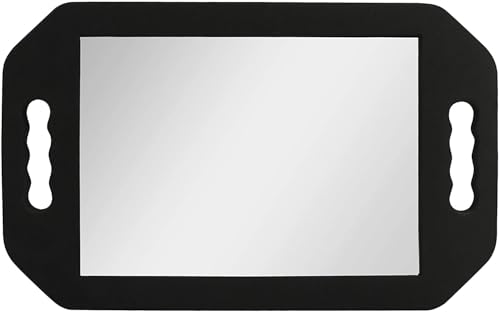 Handheld Hairdressing Mirror with Dual Handles - Lightweight Foam Back View