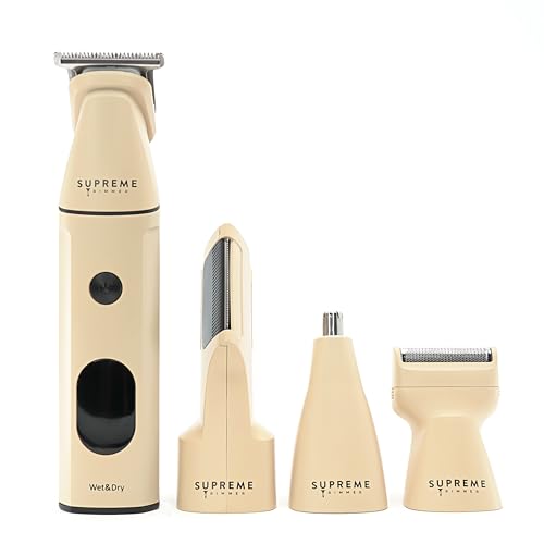 Supreme Trimmer All-in-One Multigroomer | No-Nick, Nose/Ear/Pubic & Full Body Grooming Kit | LCD Display, Rechargeable & Waterproof Men's Hair Trimmer | SMG3040