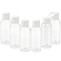 60ml Pack of 6 Plastic Empty Bottles with Flip Cap for Shampoo, Lotion & Soap