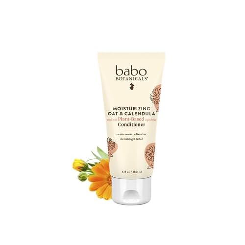 Babo Botanicals Moisturizing Oat & Calendula Conditioner ? Silicone-Free, Lightly Scented Formula for Dry or Sensitive Hair ? Gentle for Baby, Toddler, Kids & Family ? Vegan