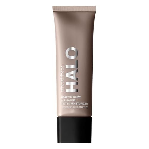 Smashbox Halo Healthy Glow All-In-One Tinted Moisturizer SPF 25 with Hyaluronic Acid, Light to Medium Coverage, Dewy Finish, Oil-free, Sweat and Humidity Resistant, 1.4 fl. oz.,Light Neutral