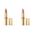 L'Or?al Paris Colour Riche Original Creamy, Hydrating Satin Lipstick Bundle with Argan Oil and Vitamin E, Bronze Coin, Caramel Latte, 2 Count