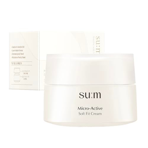 SU:M Micro-Active Soft Fit Cream (1.67 fl oz) - Deep Hydration for Elasticty, Sensitive Skin. Korean Skin Care. Peptides, Fermented Nutrients.