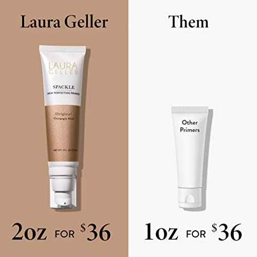 LAURA GELLER NEW YORK Spackle Primer - Champagne Glow - Super-Size 2 Fl Oz - Hyaluronic Acid Makeup Primer for Mature Skin