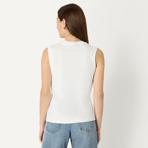 Amazon Essentials Women's Relaxed Cotton Muscle Tee - Medium White