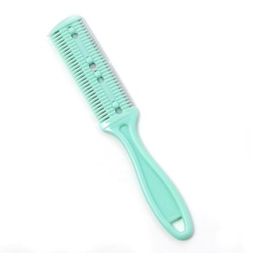 Portable Green Hair Trimmer Comb - Dual-Sided Razor for Frizz & Grooming