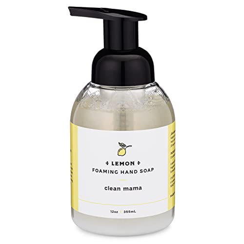 CLEAN MAMA Lemon Plant-Derived Foaming Hand Soap - 12 Fl Oz, Natural & Nourishing