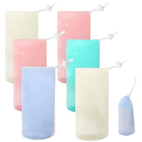 Bewudy 6 PCS Exfoliating Soap Pouches | Mesh Shower Bags
