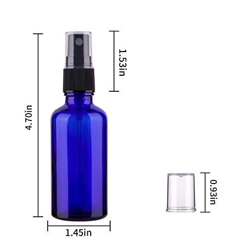2oz Glass Spray Bottles for Essential Oils, Blue 3-Pack