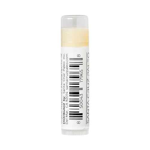 Santa Cruz Paleo Grass Fed Beef Tallow & Beeswax Peppermint Lip Balm, 1 Pack, Beef Tallow for Skin Care Moisturizer, Hypoallergenic for Sensitive Skin, Long Lasting & Vitamin Rich, Peppermint