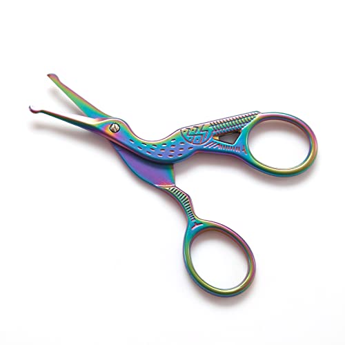 Nose Hair Scissors Rounded Tip Facial Hair Scissors Blunt Tip for Eyebrows Mustache, Eyelashes, Beard Trimming (Rainbow)