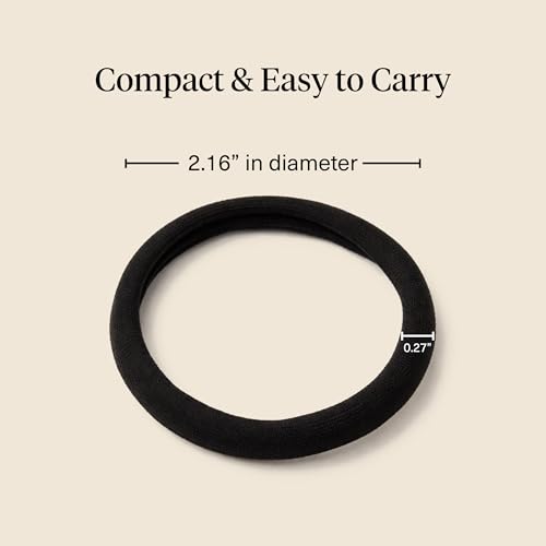 Kitsch No-Damage Elastic Hair Ties - Black Ponytail Holders, 12 Pack