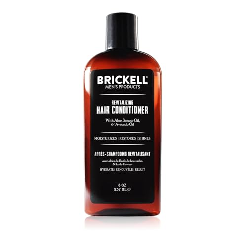 Brickell Men's Revitalizing Hair Conditioner for Men, Natural and Organic Nourishing Hair Conditioner, Restores Shine and Moisture, 8 Ounce, Scented, New Formula