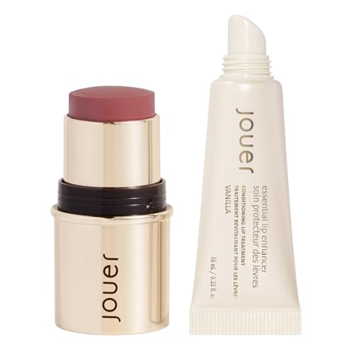 Jouer Promise Me Blush & Bloom Cheek + Lip and Vanilla Lip Enhancer Bundle