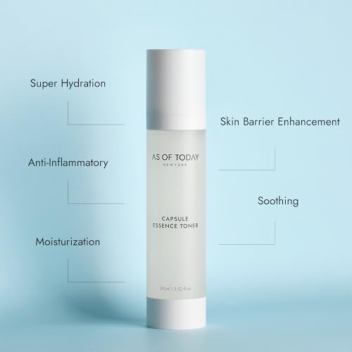 AS OF TODAY Capsule Essence Toner | Jojoba Oil Capsules + Scutellaria Extract | D-Panthenol Hydrating Toner for Sensitive, Dry & Combination Skin | Clean Beauty Formula | Moisturizing & Balancing